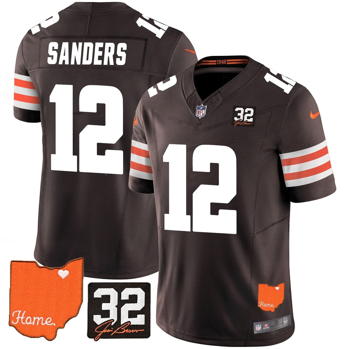 CLE #32 Jim Brown Memorial & Home Patch Vapor Limited Jersey - image 11