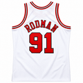 Men's Chicago Bulls Dennis Rodman Mitchell & Ness White 1997-98 Hardwood Classics Swingman Jersey - image 1