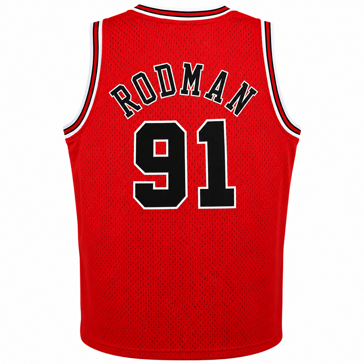 Chicago Bulls Dennis Rodman Mitchell & Ness Red 1995-96 Hardwood Classics Swingman Jersey - image 3