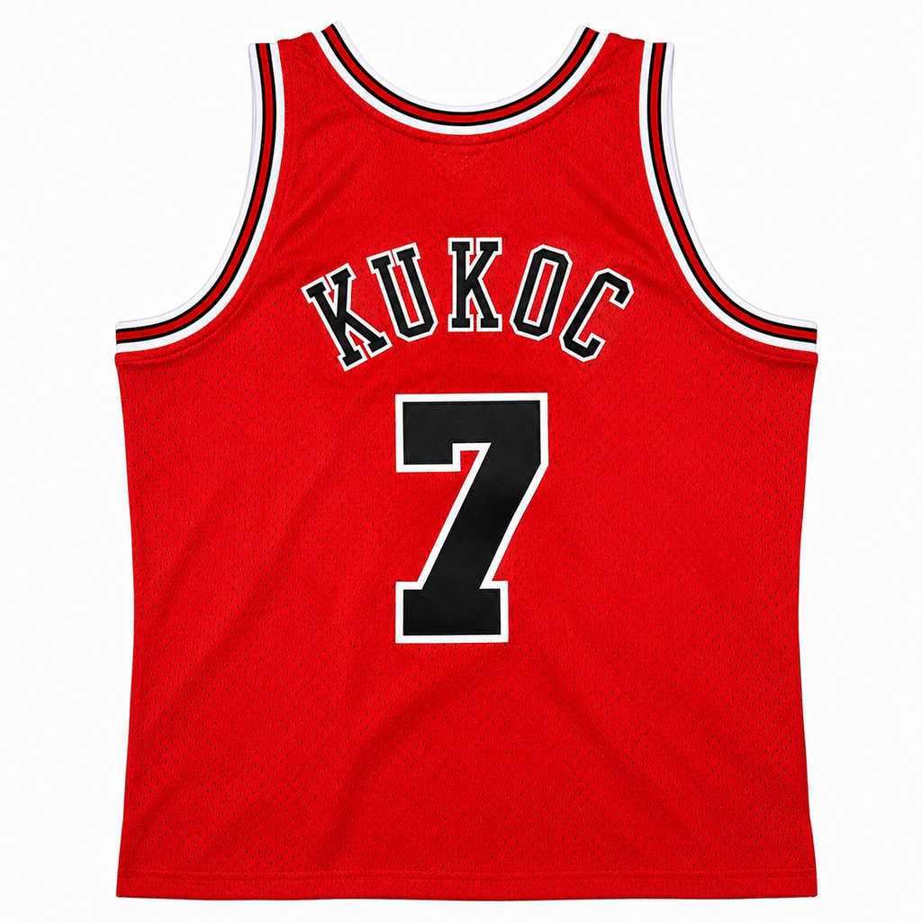 Mens Chicago Bulls Toni Kukoc Mitchell & Ness Red 1997-98 Hardwood Classics Swingman Jersey - image 2