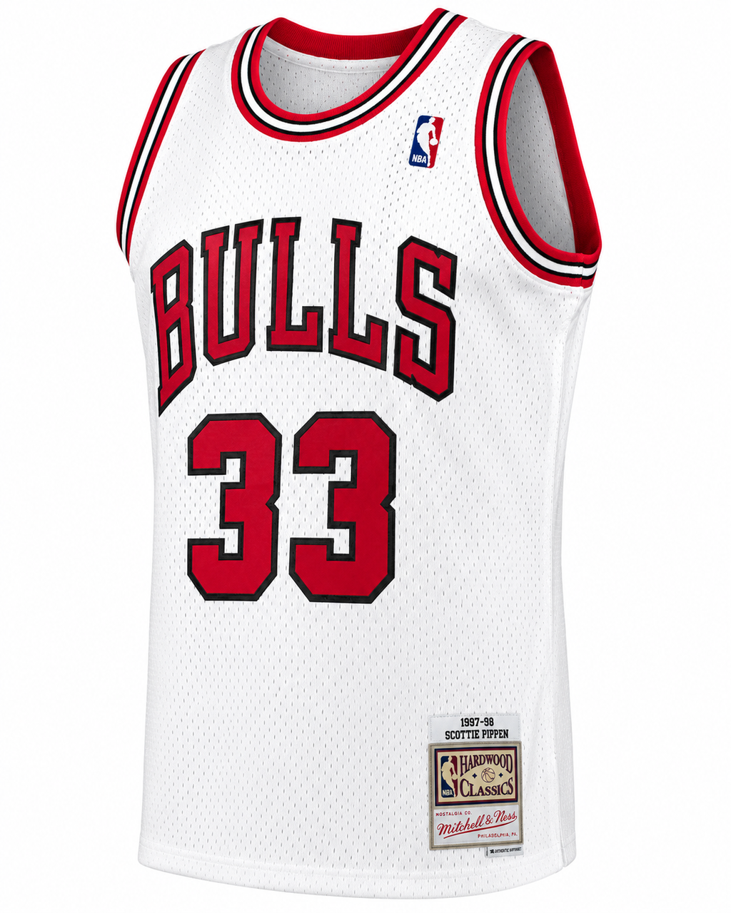 Men's Chicago Bulls Scottie Pippen Mitchell & Ness White Hardwood Classics 1997-98 Swingman Jersey - image 3