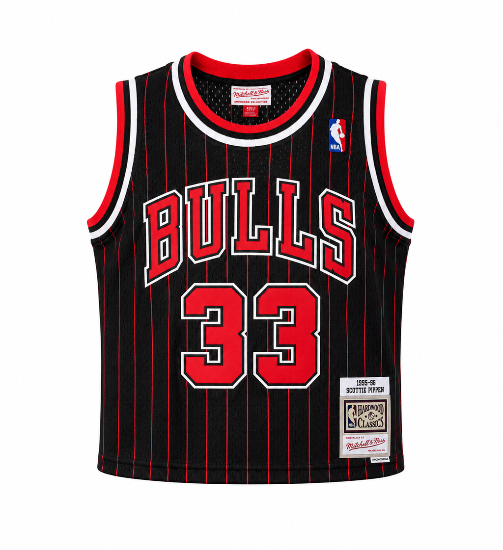Chicago Bulls Scottie Pippen Mitchell & Ness Black 1995-96 Hardwood Classics Swingman Jersey - image 3