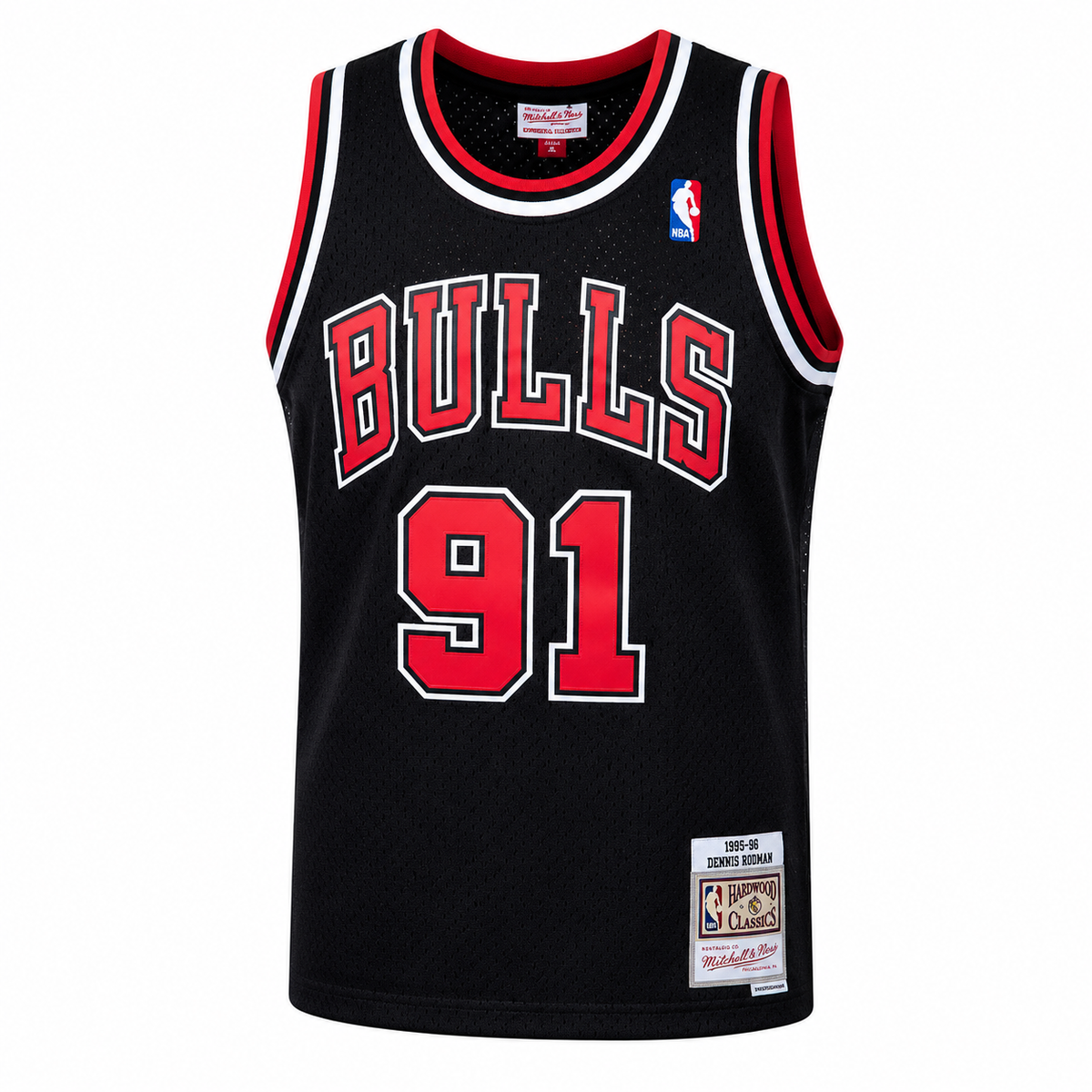 Men's Chicago Bulls Dennis Rodman Mitchell & Ness Black 1997-98 Hardwood Classics Swingman Jersey - image 2