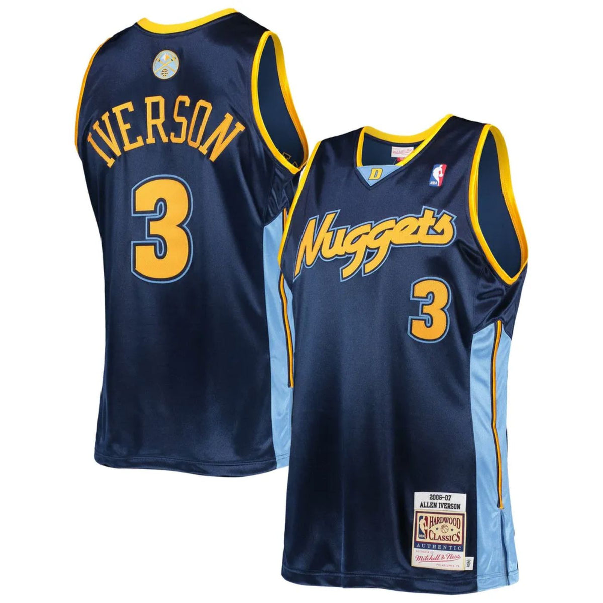 Denver Nuggets Allen Iverson Blue 2006-07 Hardwood Classics Swingman Jersey - image 1