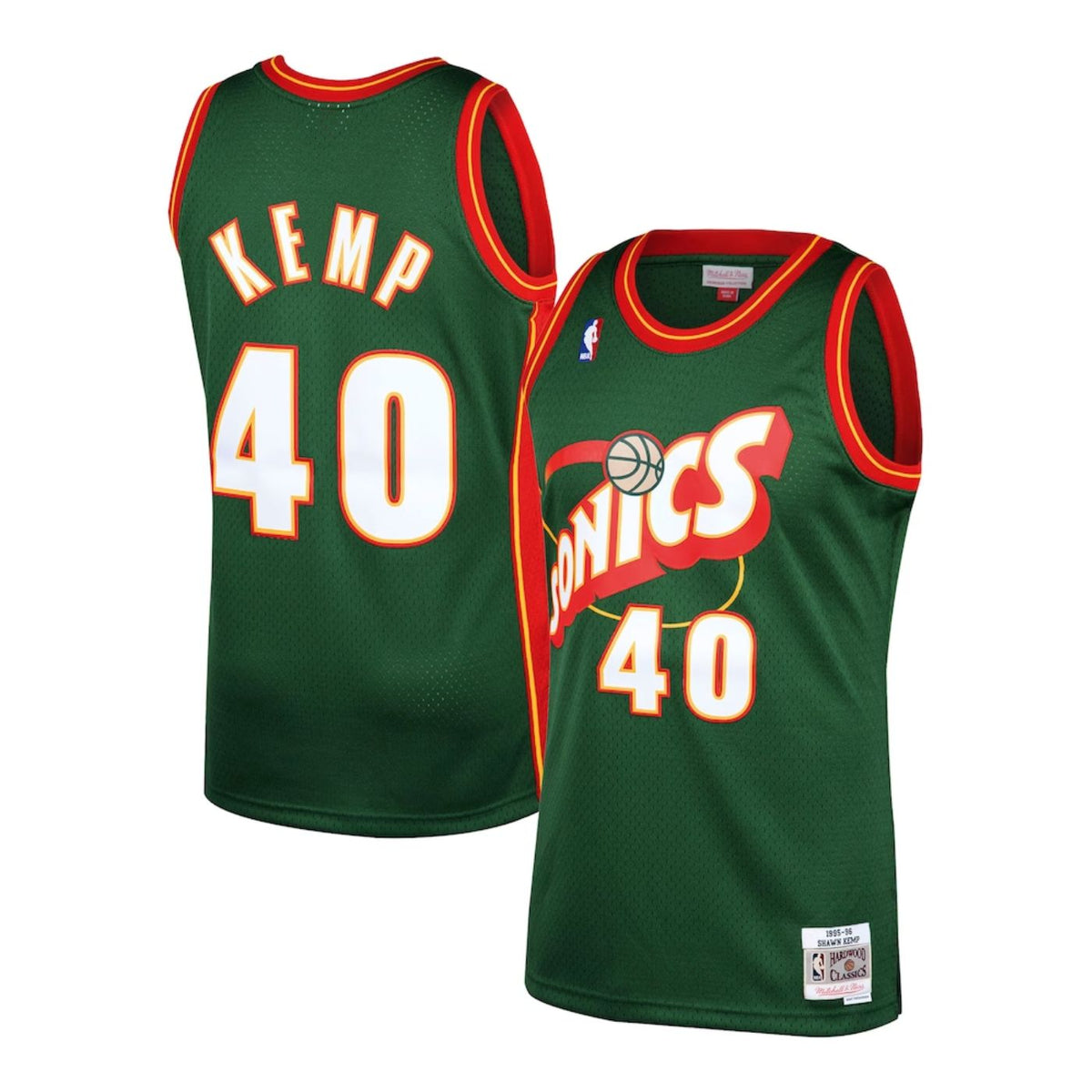 Seattle Supersonics Shawn Kemp Green 1995-96 Hardwood Classics Swingman Jersey - image 1