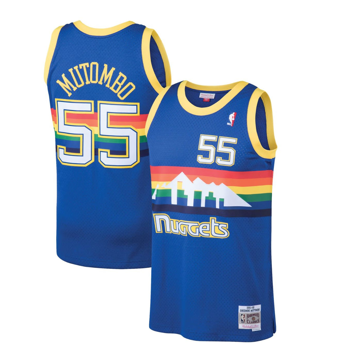 Denver Nuggets Dikembe Mutombo Royal 1991-92 Hardwood Classics Swingman Jersey - image 1