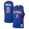 Detroit Pistons Ben Wallace 2003-04 Mitchell & Ness Blue Basketball Jersey - image 1
