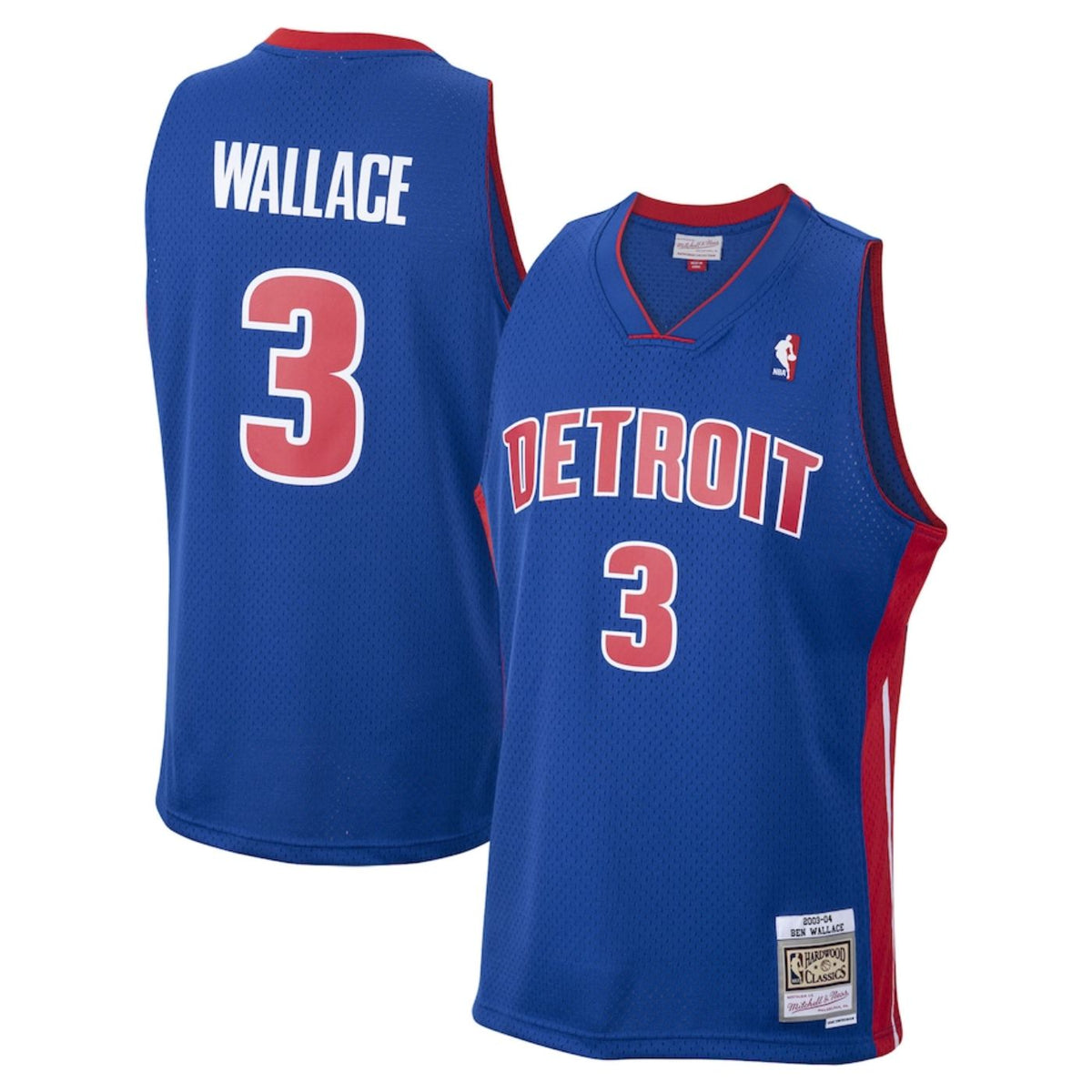 Detroit Pistons Ben Wallace 2003-04 Mitchell & Ness Blue Basketball Jersey - image 1