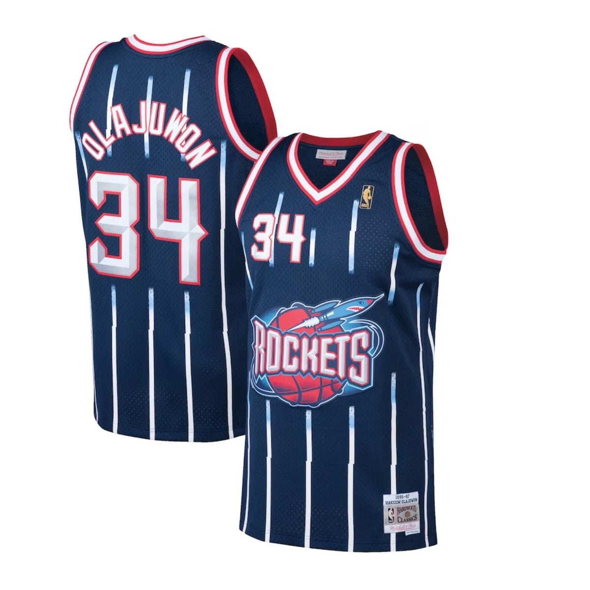 Houston Rockets Hakeem Olajuwon Navy 1996-97 Hardwood Classics Swingman Jersey - image 1