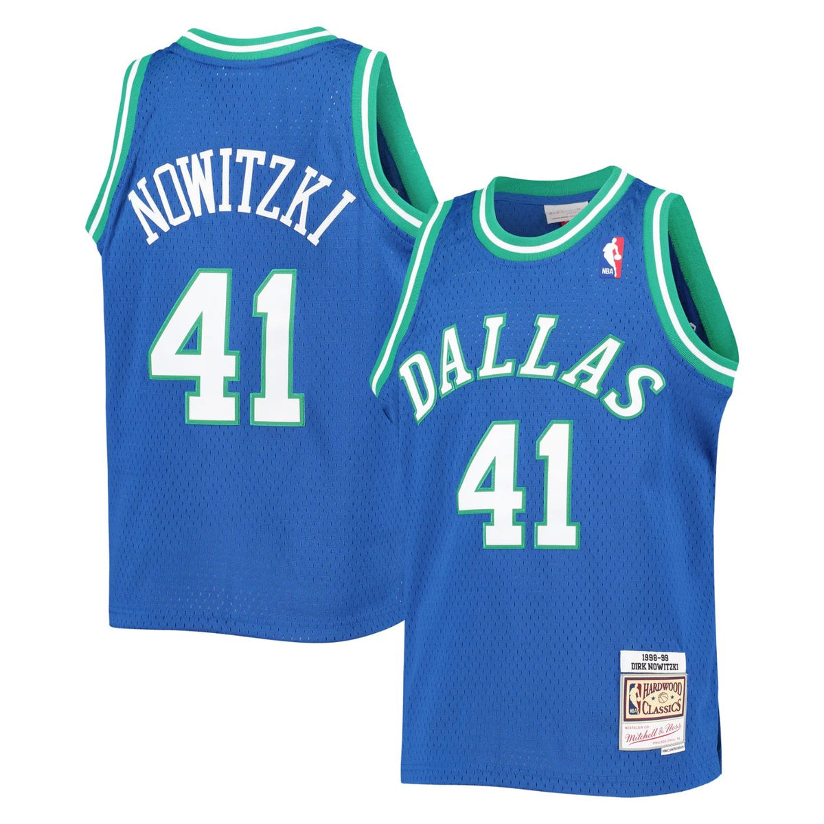 Dallas Mavericks Dirk Nowitzki Navy 1998-99 Hardwood Classics Swingman Jersey - image 1