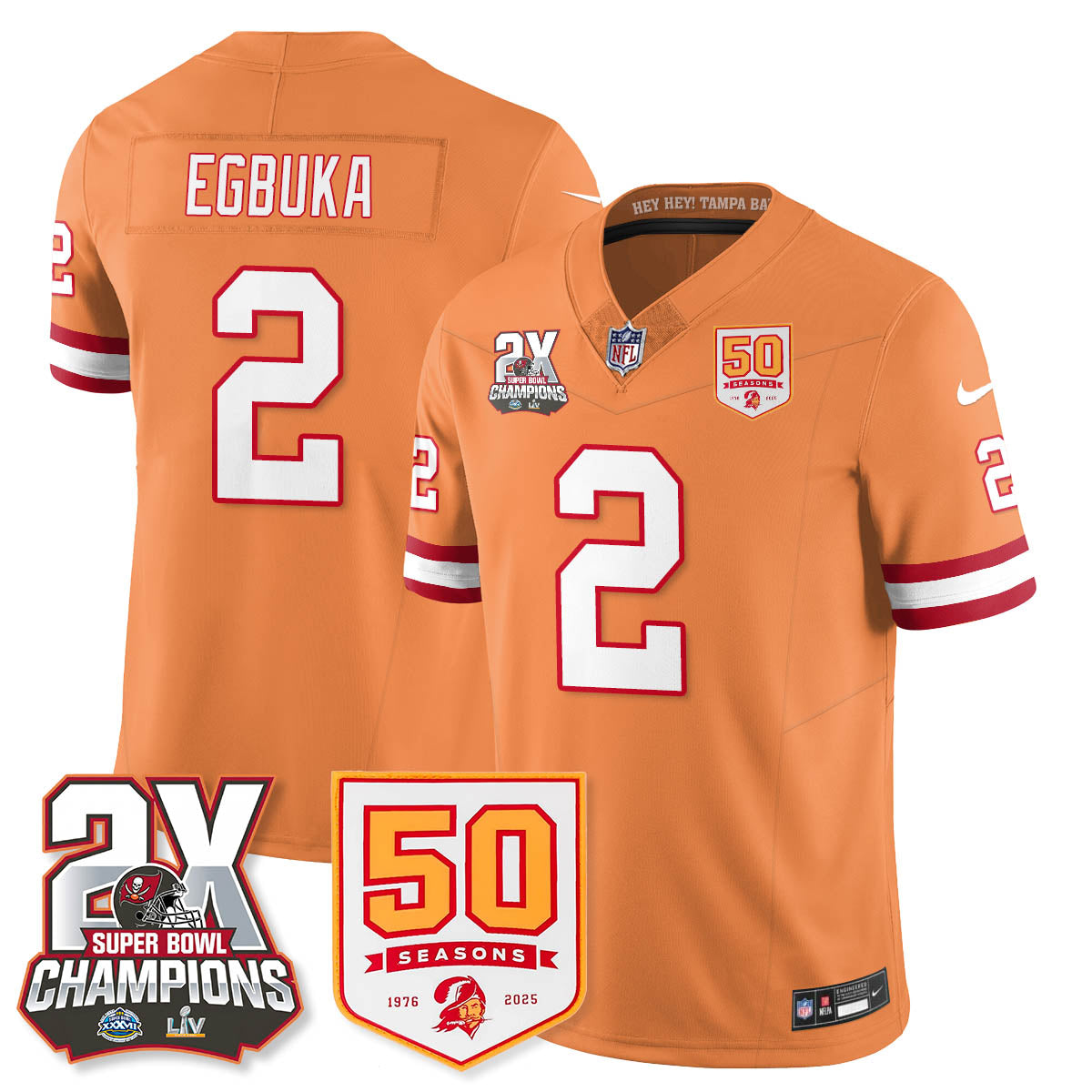 TB 2-Time Champions Patch Throwback Vapor Limited Jersey - image 7
