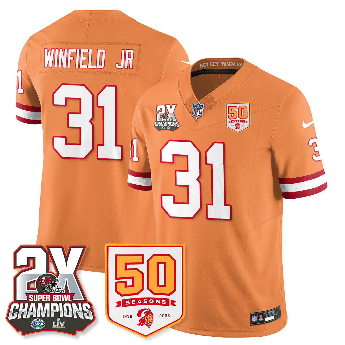 TB 2-Time Champions Patch Throwback Vapor Limited Jersey - image 4