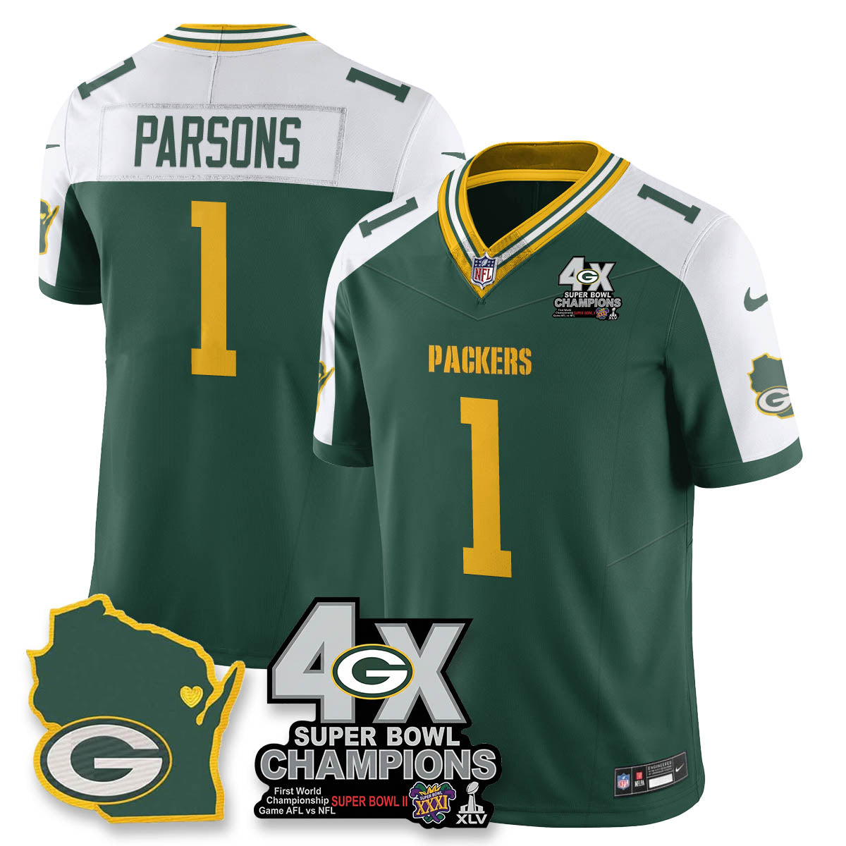 GB 4-Time Champions Patch Vapor Limited Jersey - image 9