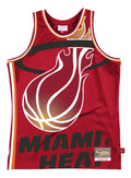 Men's Miami Heat Mitchell & Ness Red Hardwood Classics Blown Out Fashion Jersey - image 1