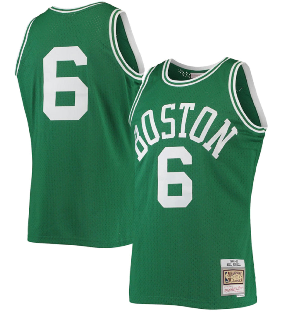 Boston Celtics Bill Russell Green 1962-63 Hardwood Classics Swingman Jersey - image 1