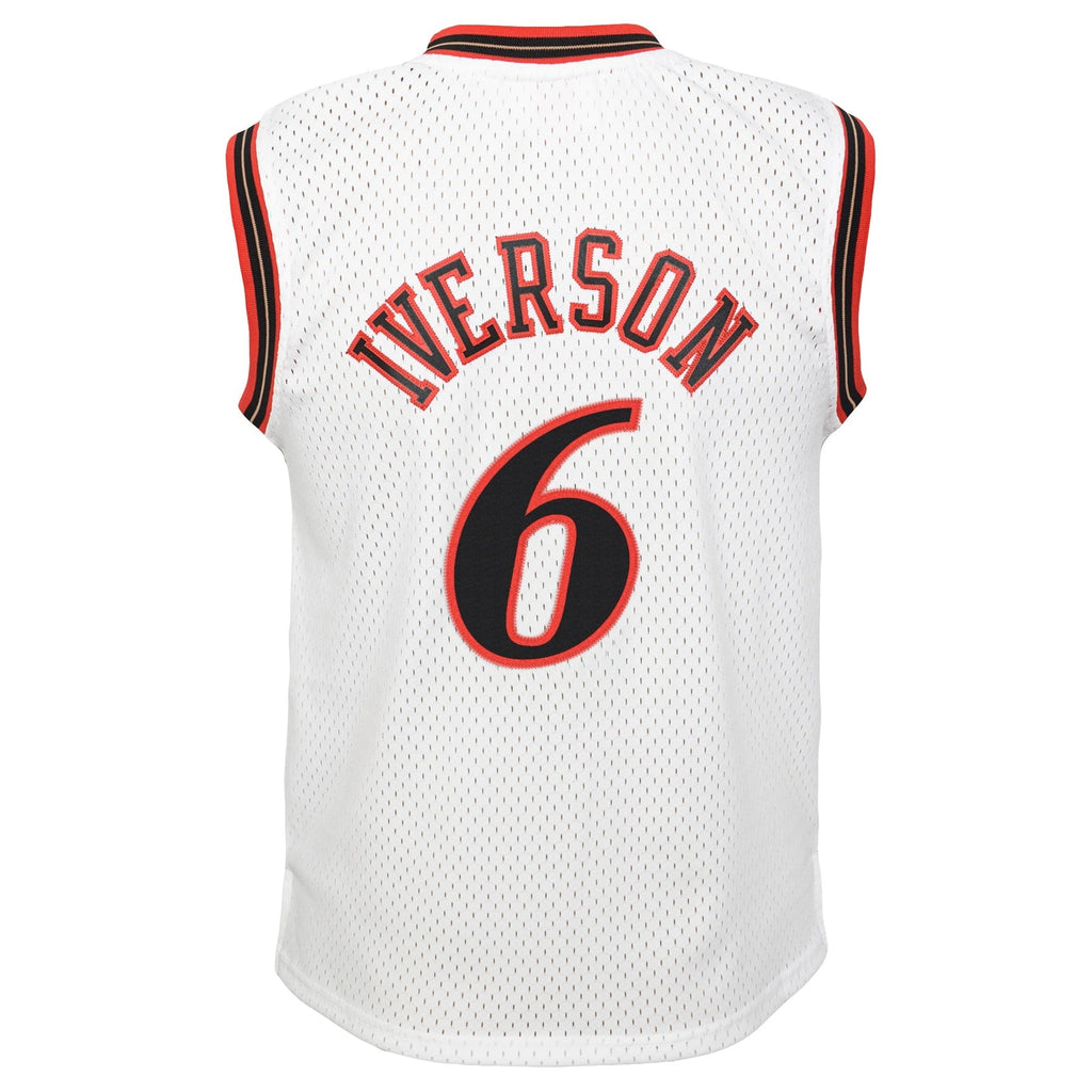 Philadelphia 76ers Allen Iverson Mitchell & Ness White 2002 Hardwood Classics Swingman Jersey - image 3