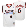 Philadelphia 76ers Allen Iverson Mitchell & Ness White 2002 Hardwood Classics Swingman Jersey - image 1