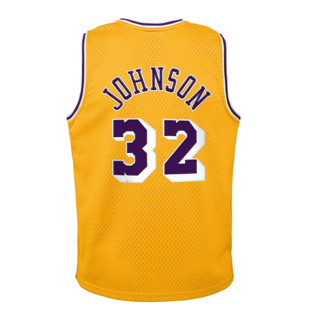 Los Angeles Lakers Magic Johnson Mitchell & Ness Gold 1984-85 Hardwood Classics Swingman Jersey - image 3