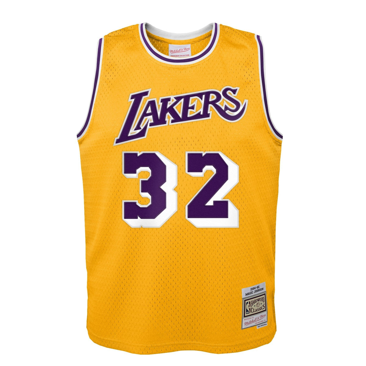 Los Angeles Lakers Magic Johnson Mitchell & Ness Gold 1984-85 Hardwood Classics Swingman Jersey - image 2