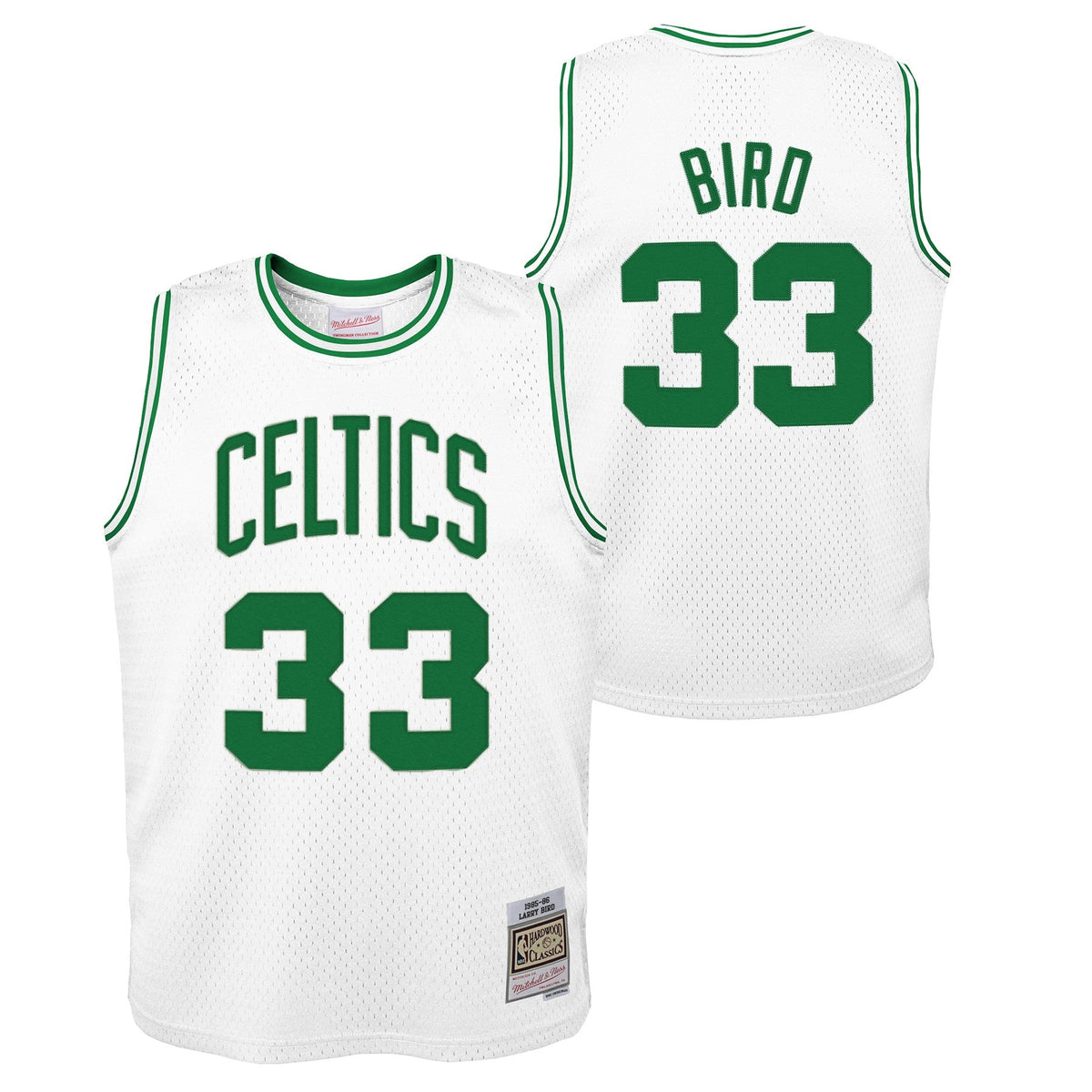 Boston Celtics Larry Bird Mitchell & Ness White 1985-86 Hardwood Classics Swingman Jersey - image 1