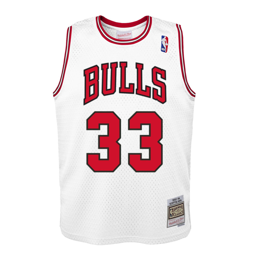 Chicago Bulls Scottie Pippen Mitchell & Ness White Hardwood Classics Swingman Jersey - image 2