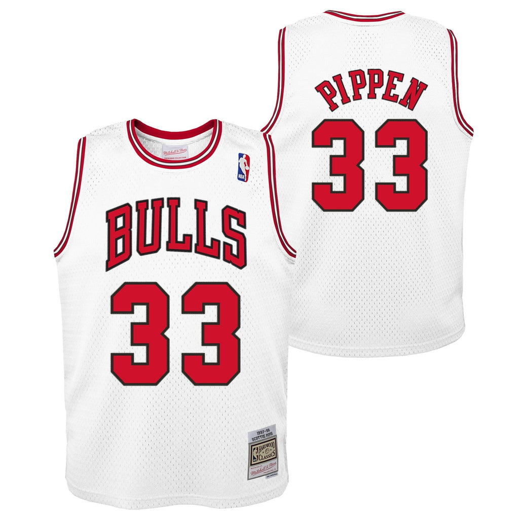 Chicago Bulls Scottie Pippen Mitchell & Ness White Hardwood Classics Swingman Jersey - image 1
