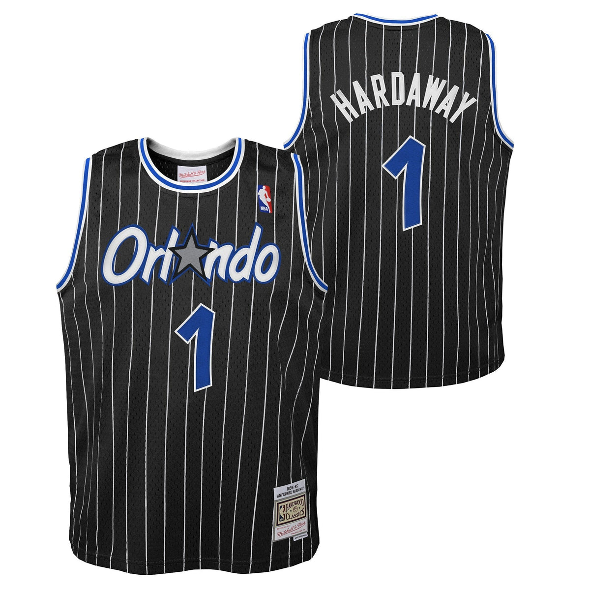 Orlando Magic Anfernee  Penny Hardaway Mitchell & Ness 1994 NBA Black Hardwood Classic Swingman Jersey - image 1