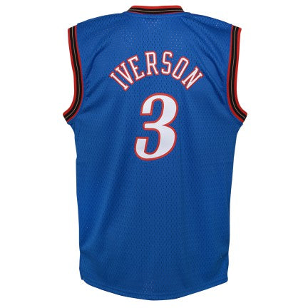 Philadelphia 76ers Allen Iverson Mitchell & Ness Blue 1999-2000 Hardwood Classics Swingman Jersey - image 3