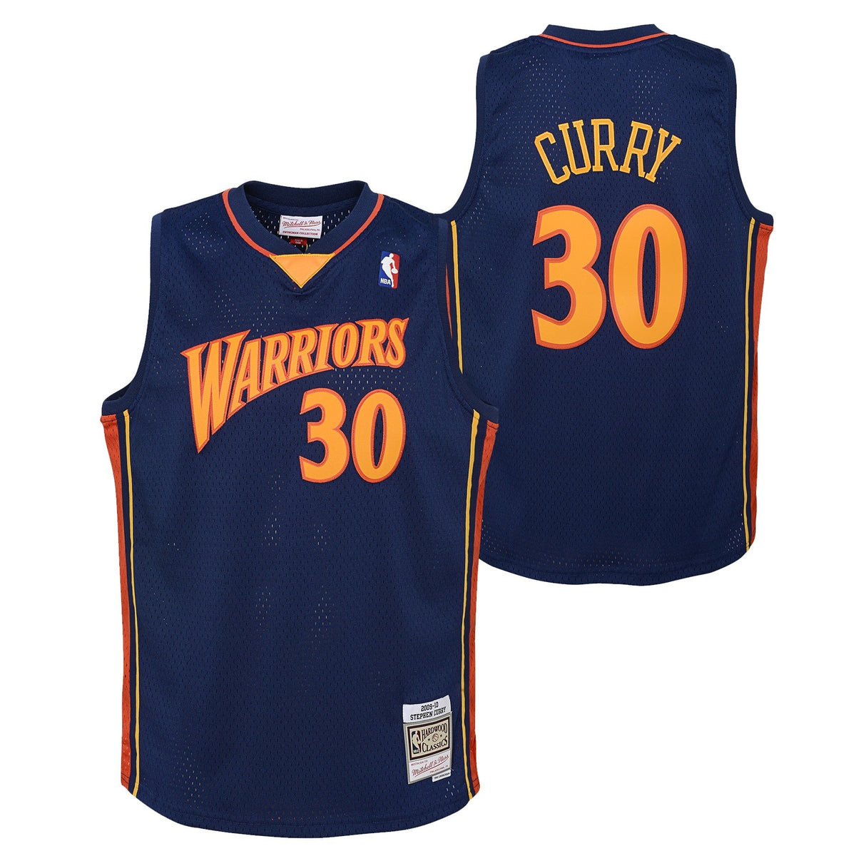 Stephen Curry Golden State Warriors Mitchell & Ness Navy Blue 2009-10 Hardwood Classics Swingman Jersey - image 1