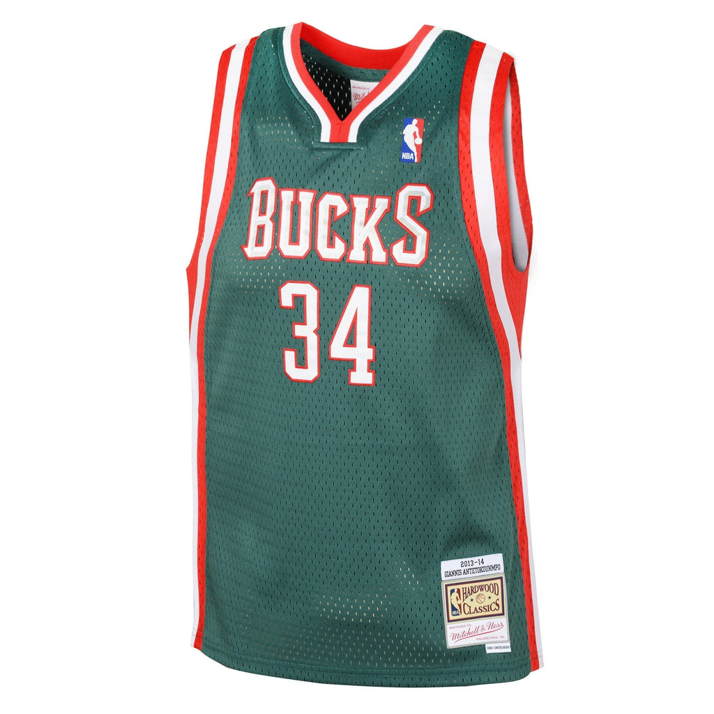 Milwaukee Bucks Giannis Antetokounmpo Mitchell & Ness Kelly Green Hardwood Classics Swingman Jersey - image 2