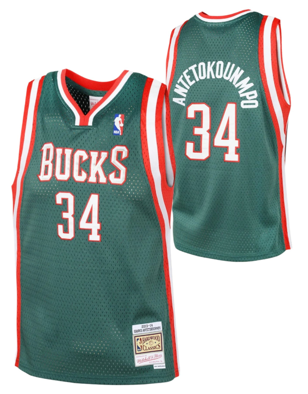 Milwaukee Bucks Giannis Antetokounmpo Mitchell & Ness Kelly Green Hardwood Classics Swingman Jersey - image 1