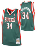 Milwaukee Bucks Giannis Antetokounmpo Mitchell & Ness Kelly Green Hardwood Classics Swingman Jersey - image 1