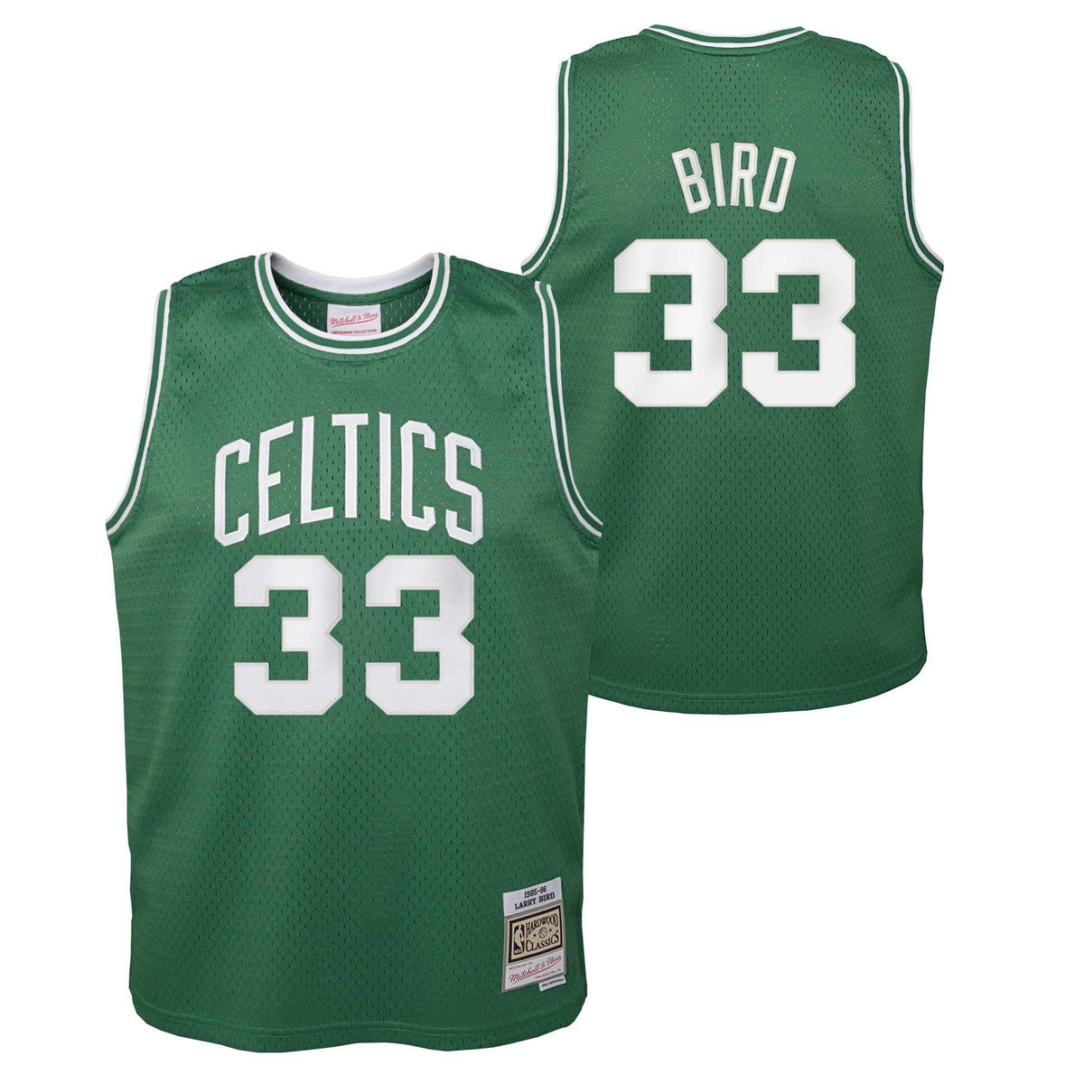 Boston Celtics Larry Bird Mitchell & Ness Kelly Green 1985-86 Hardwood Classics Swingman Jersey - image 1