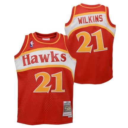Dominique Wilkins Atlanta Hawks Mitchell & Ness Red 1986-87 Hardwood Classics Swingman Jersey - image 1