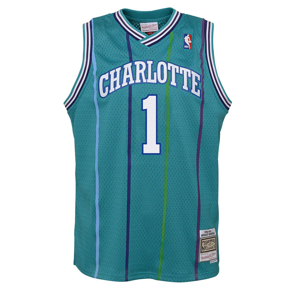 Charlotte Hornets Muggsy Bogues Mitchell & Ness Teal 1992-93 Hardwood Classics Swingman Jersey - image 2