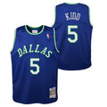 Jason Kidd Dallas Mavericks Mitchell & Ness Blue 1994-95 Hardwood Classics Swingman Jersey - image 1