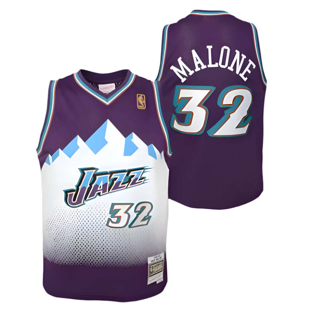 Utah Jazz Karl Malone Mitchell & Ness Purple 1996-97 Hardwood Classics Swingman Jersey - image 1