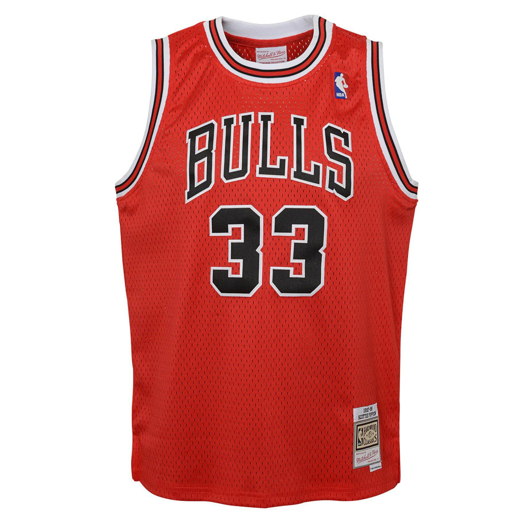 Chicago Bulls Scottie Pippen Mitchell & Ness Red Hardwood Classics Swingman Jersey - image 2