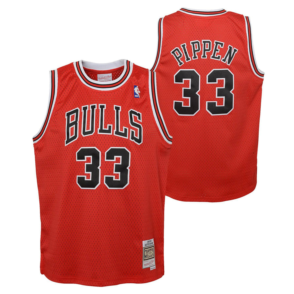 Chicago Bulls Scottie Pippen Mitchell & Ness Red Hardwood Classics Swingman Jersey - image 1