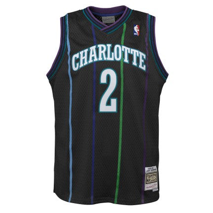 Charlotte Hornets Larry Johnson Mitchell & Ness 1992-93 Hardwood Classics Reload 2.0 Swingman Jersey-Black - image 2