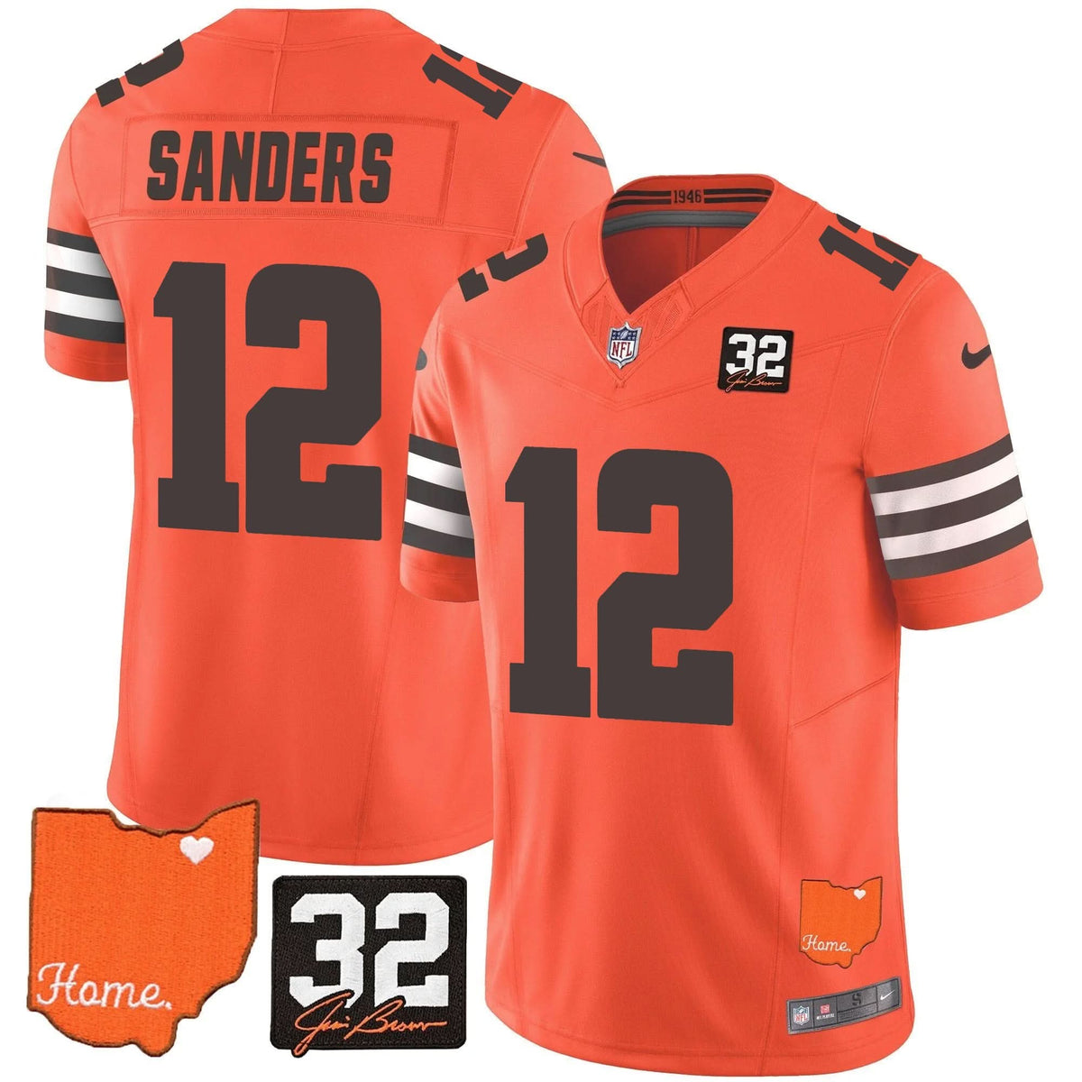 CLE #32 Jim Brown Memorial & Home Patch Vapor Limited Jersey - image 33