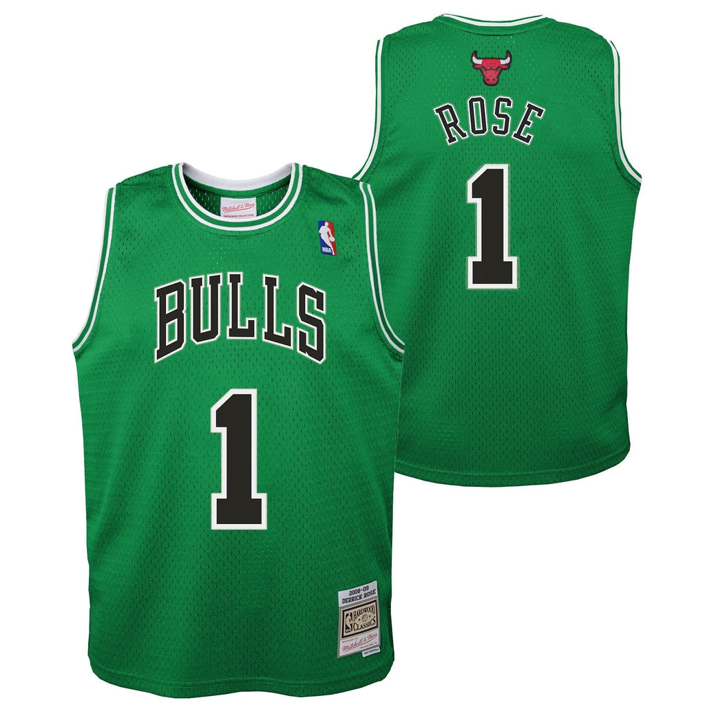 Chicago Bulls Derrick Rose Mitchell & Ness Kelly Green St. Patricks Day Hardwood Classics Swingman Jersey - image 1