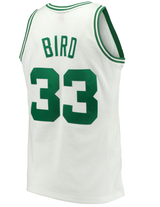 Boston Celtics Larry Bird White 1985-86 Hardwood Classics Swingman Jersey - image 2
