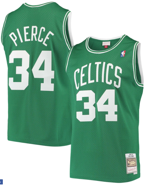Paul Pierce Boston Celtics 2007-08 Mitchell & Ness Green Basketball Jersey - image 1