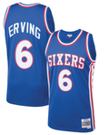 Philadelphia 76ers Julius Erving 1976-77 Mitchell & Ness Blue Basketball Jersey - image 1