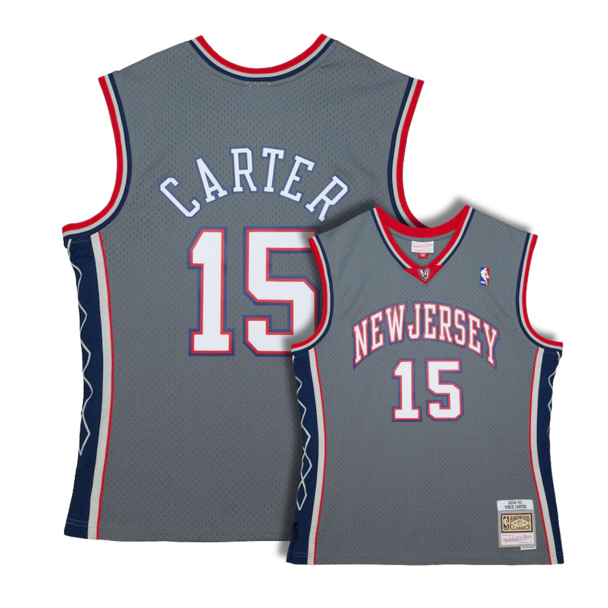 New Jersey Nets Vince Carter Gray 2004-05 Hardwood Classics Swingman Jersey - image 1
