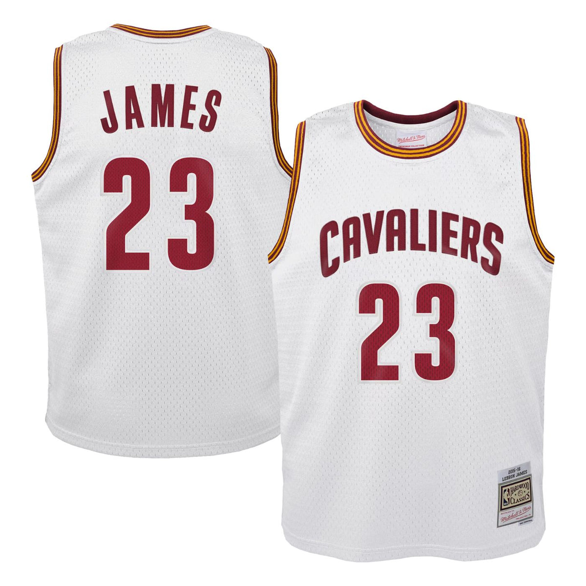 Cleveland Cavaliers LeBron James White 2015-16 Hardwood Classics Swingman Jersey - image 1