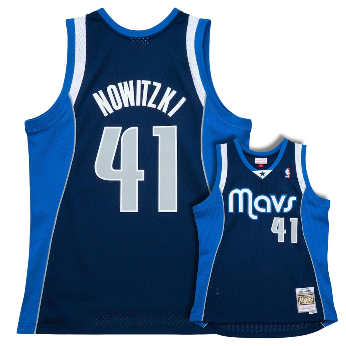 Dallas Mavericks Dirk Nowitzki Navy 2011-12 Hardwood Classics Swingman Jersey - image 1