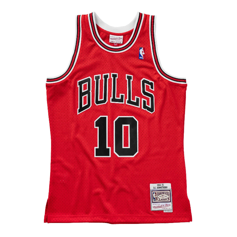 Mens Chicago Bulls B.J. Armstrong Mitchell & Ness Red 1990-91 Hardwood Classics Swingman Jersey - image 2