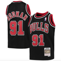 Chicago Bulls Dennis Rodman Mitchell & Ness Black 1997-98 Hardwood Classics Swingman Jersey - image 1